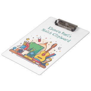 Back To School I Watercolor Clipboard
