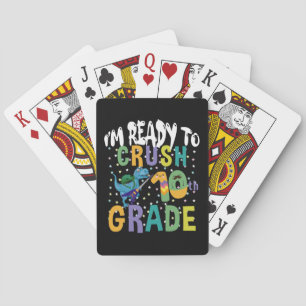 Back To School I'm Ready To Crush 10th Grade Dino Poker Cards