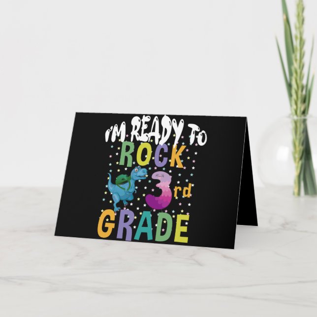 Back To School I'm Ready To Crush 3rd Grade Dino Card (Front)