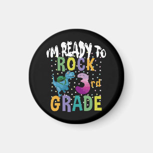 Back To School I'm Ready To Crush 3rd Grade Dino Magnet