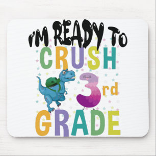 Back To School I'm Ready To Crush 3rd Grade Dino Mouse Pad