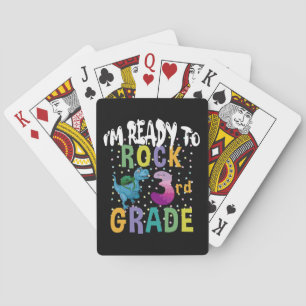 Back To School I'm Ready To Crush 3rd Grade Dino Poker Cards