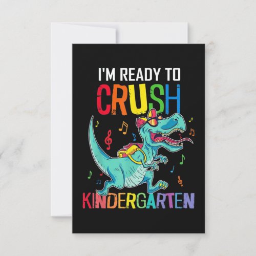 Back To School Im Ready To Crush Kindergarten Card
