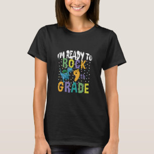 Back To School I'm Ready To Rock 9th Grade Dino T-Shirt