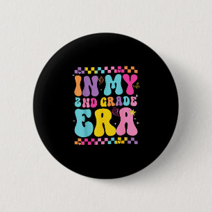 Back to school in 2nd second grade era butterfly button