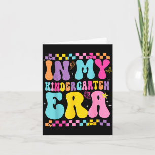 Back to school in kindergarten era butterfly girl card