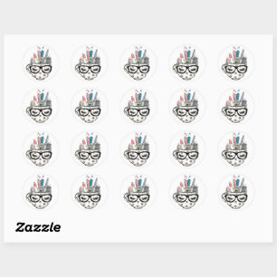 Back to School Kids Classic Round Sticker