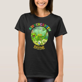 Back To School Kids Kindergarten Dude Dinosaur Boy T-Shirt