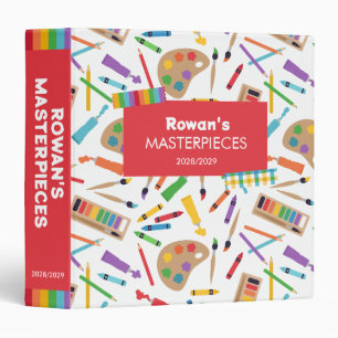 Back to School Kid's Masterpieces School Artwork 3 Ring Binder