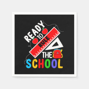 back to school kids t shirt design napkins