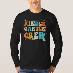 Back To School Kindergarten Crew Groovy Retro Teac T-Shirt
