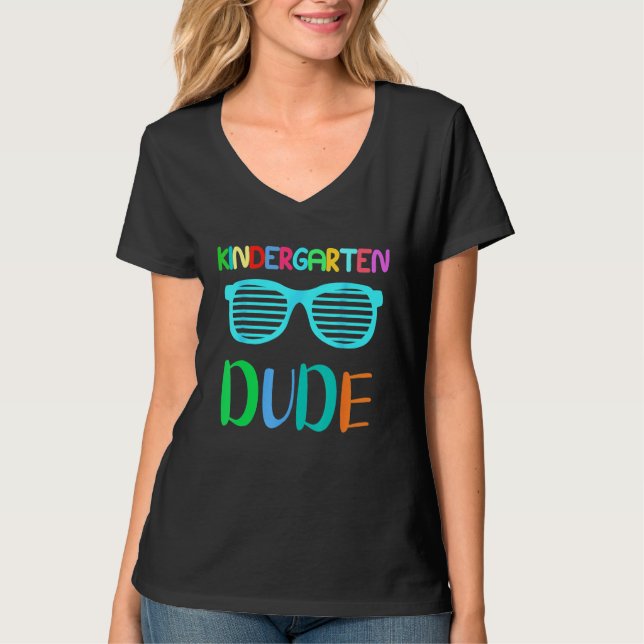Back To School Kindergarten Dude Cool Sunglasses B T-Shirt (Front)