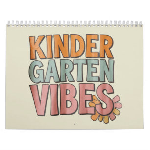 Back to School Kindergarten Pre K First Grade Calendar
