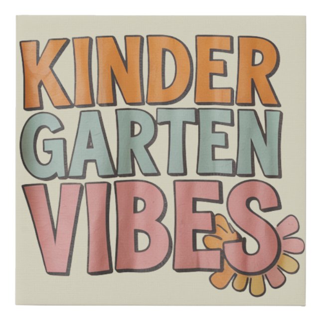 Back to School Kindergarten Pre K First Grade  Faux Canvas Print (Front)