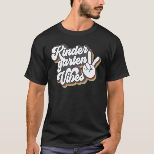 Back To School Kindergarten Vibes Retro Teacher Wo T-Shirt