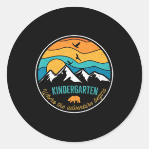Back To School Kindergarten Where The Adventure Be Classic Round Sticker