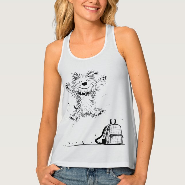 Back to School & Last Day Joy – Excited Dog Tank Top (Front)