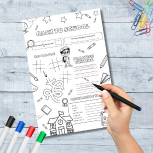 Back to School Learning for Ages 4–8 Dry Erase Board