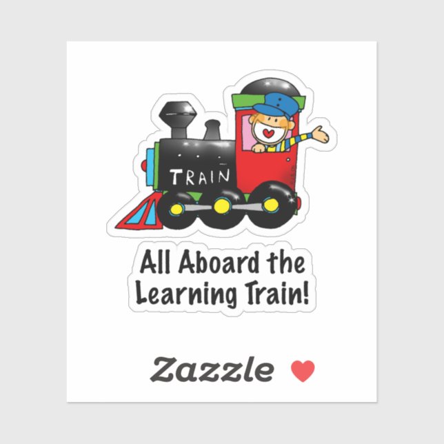Back to School Learning Train cartoon Sticker (Sheet)