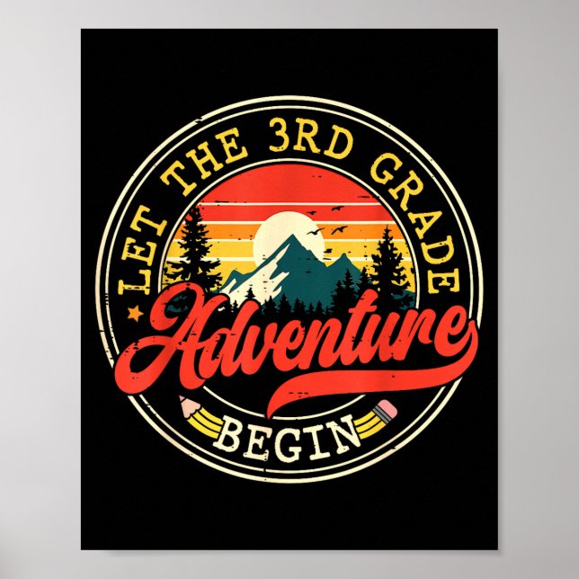 Back to school let the third 3rd grade adventure poster (Front)