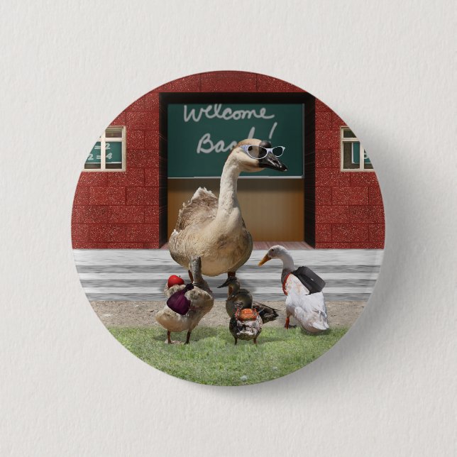 Back to School, Little Ducks! Button (Front)