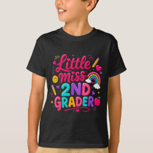 Back to school little miss 2nd grader rainbow girl T-Shirt