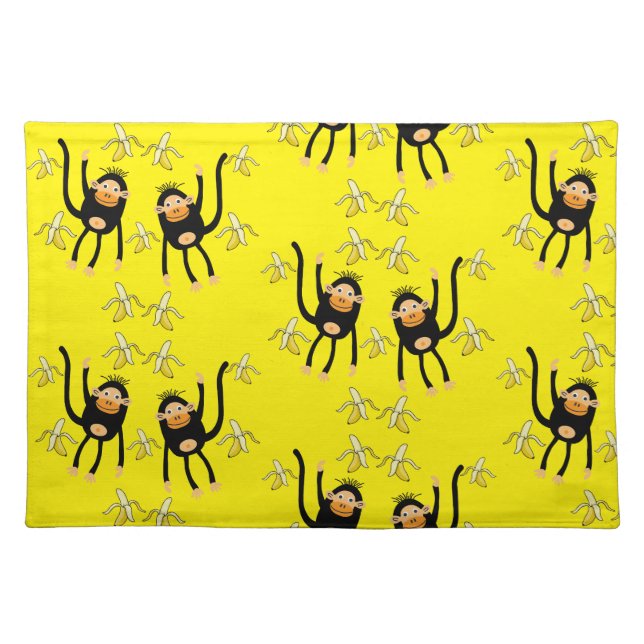 Back To School Little  Monkey Cloth Placemat (Front)