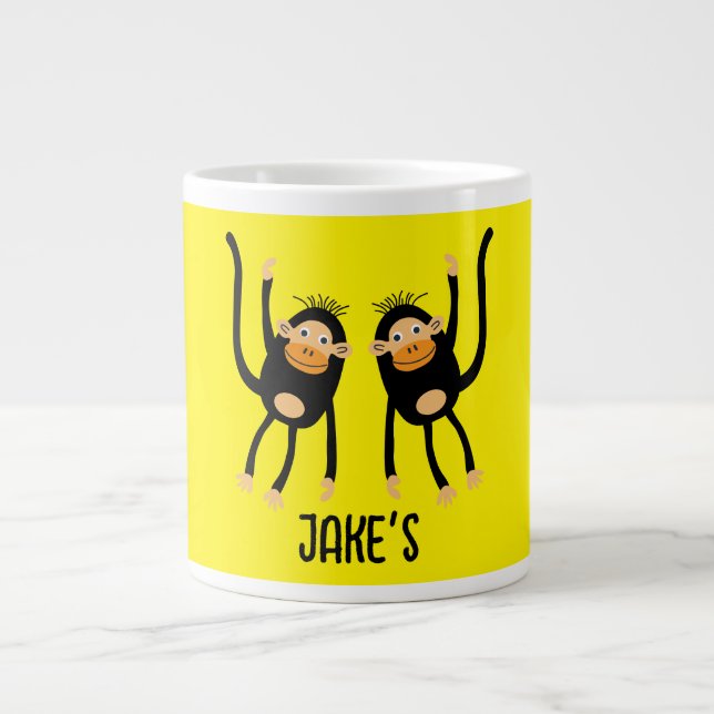 Back To School Little Monkey Giant Coffee Mug (Front)