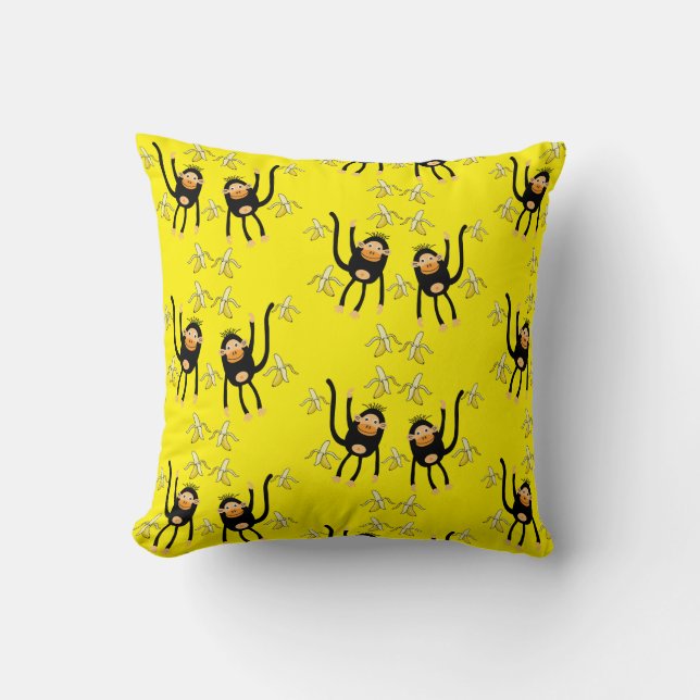 Back To School Little  Monkey Throw Pillow (Front)