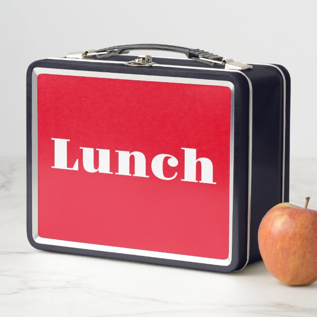 Back To School LUNCH  Logo Retro  Metal Lunch Box (In Situ)