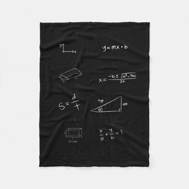 Back To School Math Quote For Girls Boys Teens Dea Fleece Blanket (Front)