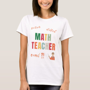 Back to School Math Teacher colorful T-Shirt