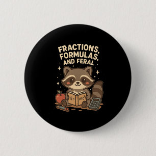 Back To School Math Teacher Raccoon Fractions Form Button