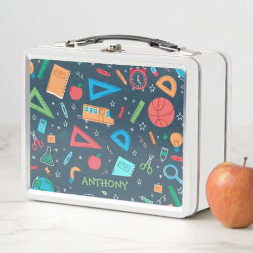 Back to School Metal Lunch Box