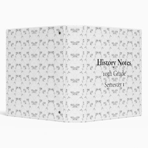 Back-to-School Minimal Line Pattern Summer 3 Ring Binder