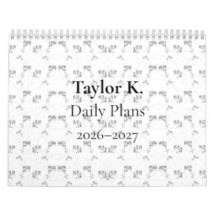 Back-to-School Minimal Line Pattern Summer Calendar