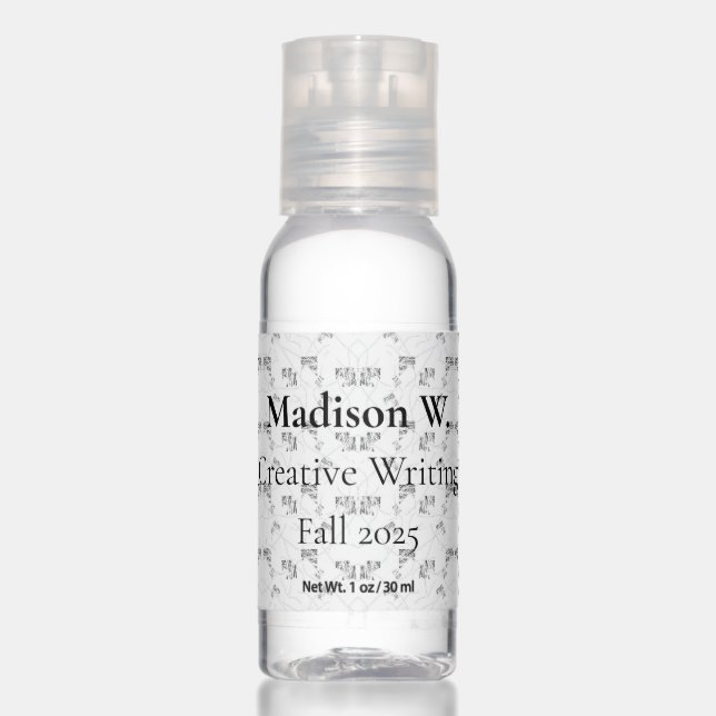 Back-to-School Minimal Line Pattern | Summer Hand Sanitizer (Front)