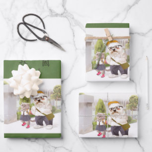 Back to School: Miss Meow & Bichon Students Wrapping Paper Sheets