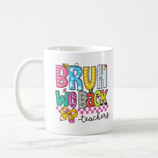 Back to school mug for teacher with cute design (Left)