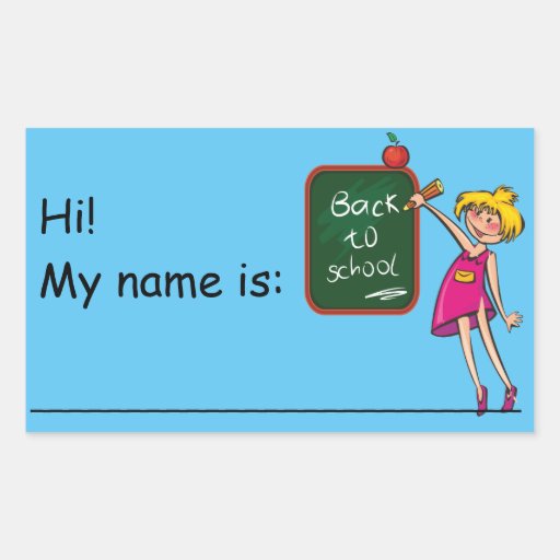 Back to School Name Sticker | Zazzle