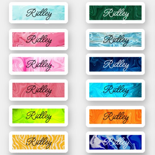 Back to School Name Stickers