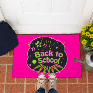 Back to School Neon Pop Art Bright Classroom Doormat