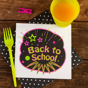 Back to School Neon Pop Art Bright Classroom Napkins