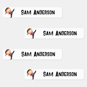 Back to School Ninja Kids Name Labels