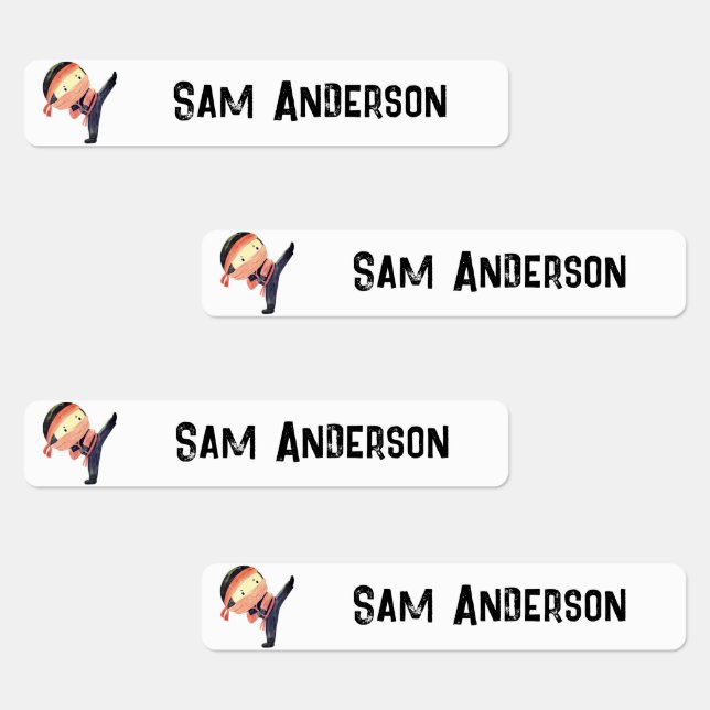 Back to School Ninja Kids Name Labels (Group)
