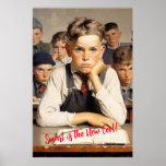Back to school Norman Rockwell drawings style Poster