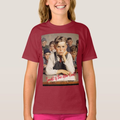 Back to school Norman Rockwell drawings style T_Shirt