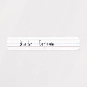 Back to school Note book theme Name initial Kids' Labels