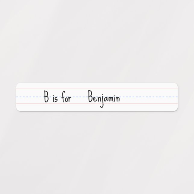 Back to school Note book theme Name initial Kids' Labels (Design 1)