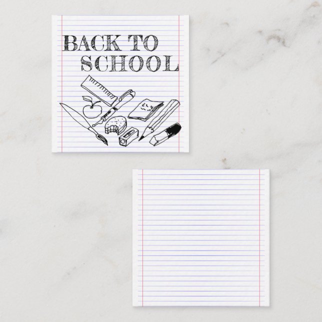 Back to School Note Card (Front/Back)